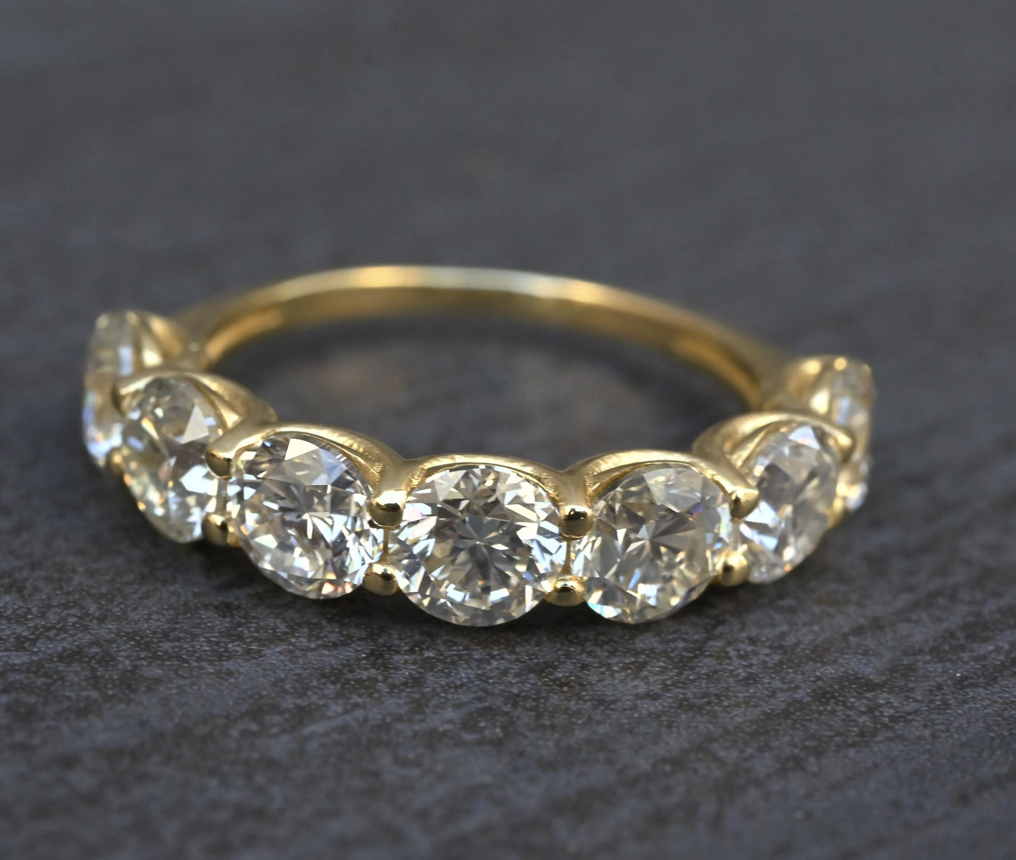 IGI Certified 3.30 CTW 7 Natural Diamond Wedding Band 14K Yellow Gold Size 6.5