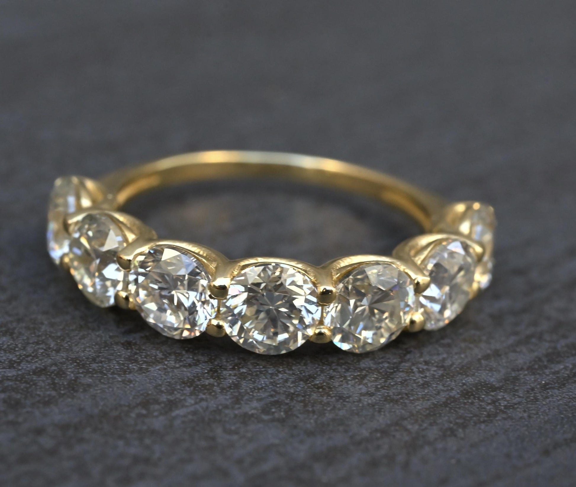 IGI Certified 3.30 CTW 7 Natural Diamond Wedding Band 14K Yellow Gold Size 6.5