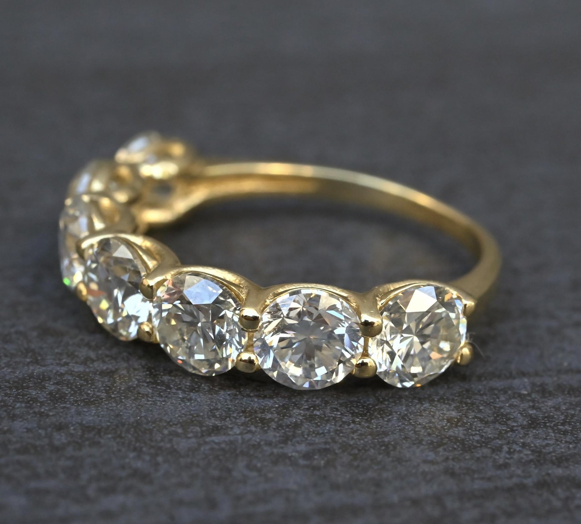 IGI Certified 3.30 CTW 7 Natural Diamond Wedding Band 14K Yellow Gold Size 6.5