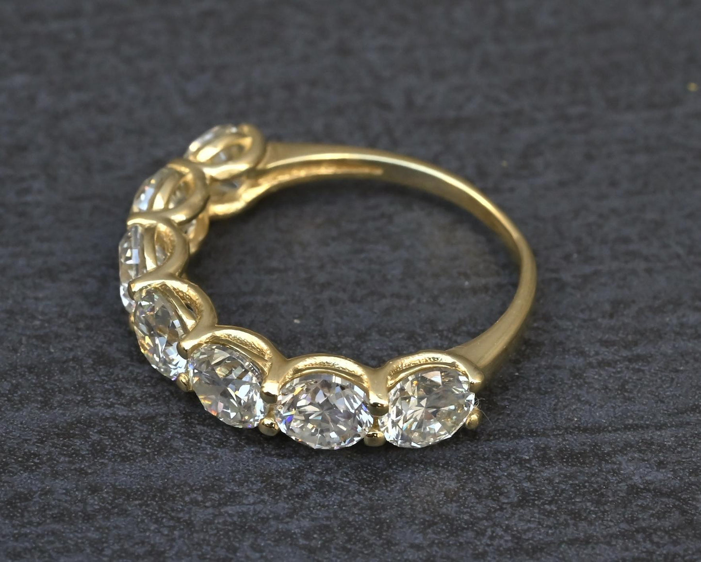 IGI Certified 3.30 CTW 7 Natural Diamond Wedding Band 14K Yellow Gold Size 6.5