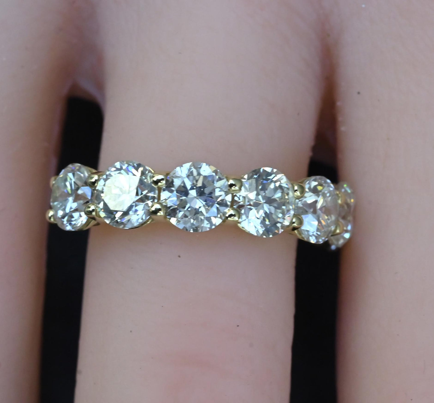 IGI Certified 3.30 CTW 7 Natural Diamond Wedding Band 14K Yellow Gold Size 6.5