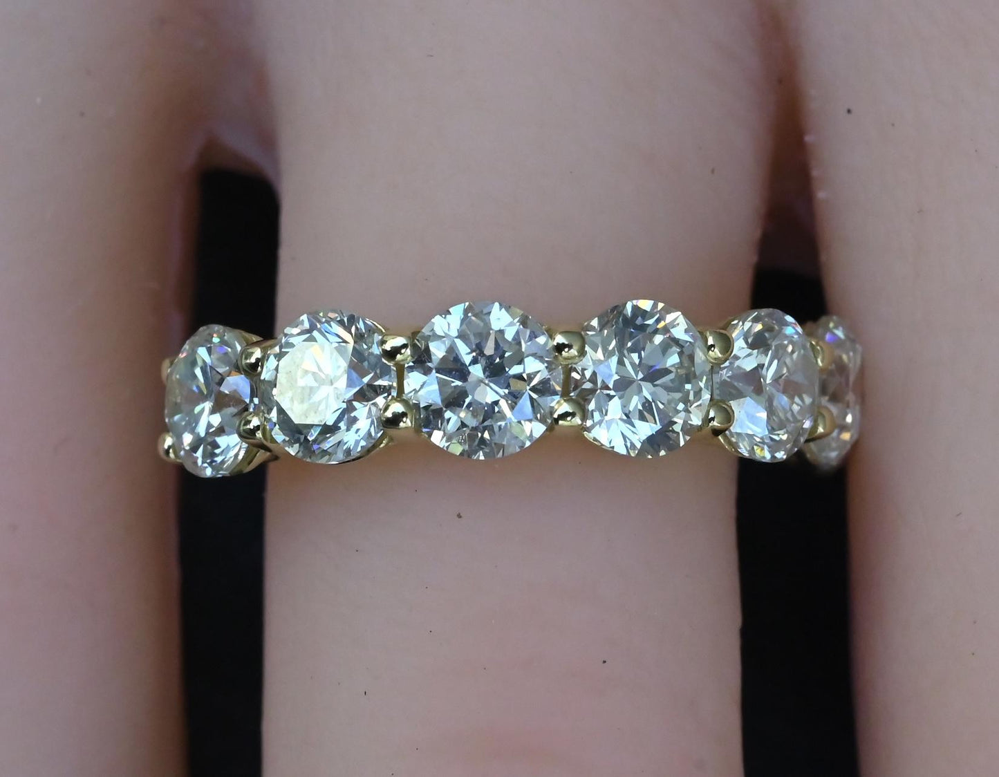 IGI Certified 3.30 CTW 7 Natural Diamond Wedding Band 14K Yellow Gold Size 6.5