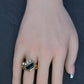 IGI Certified 3CT Emerald Cut Green Tourmaline Diamond Ring 14K Size 7.25