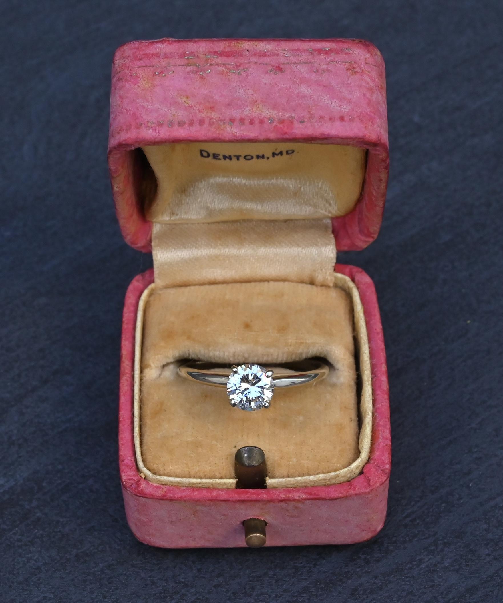 IGI Certified 0.90 CT Natural Diamond Solitaire Engagement Ring 14K Gold Size 9