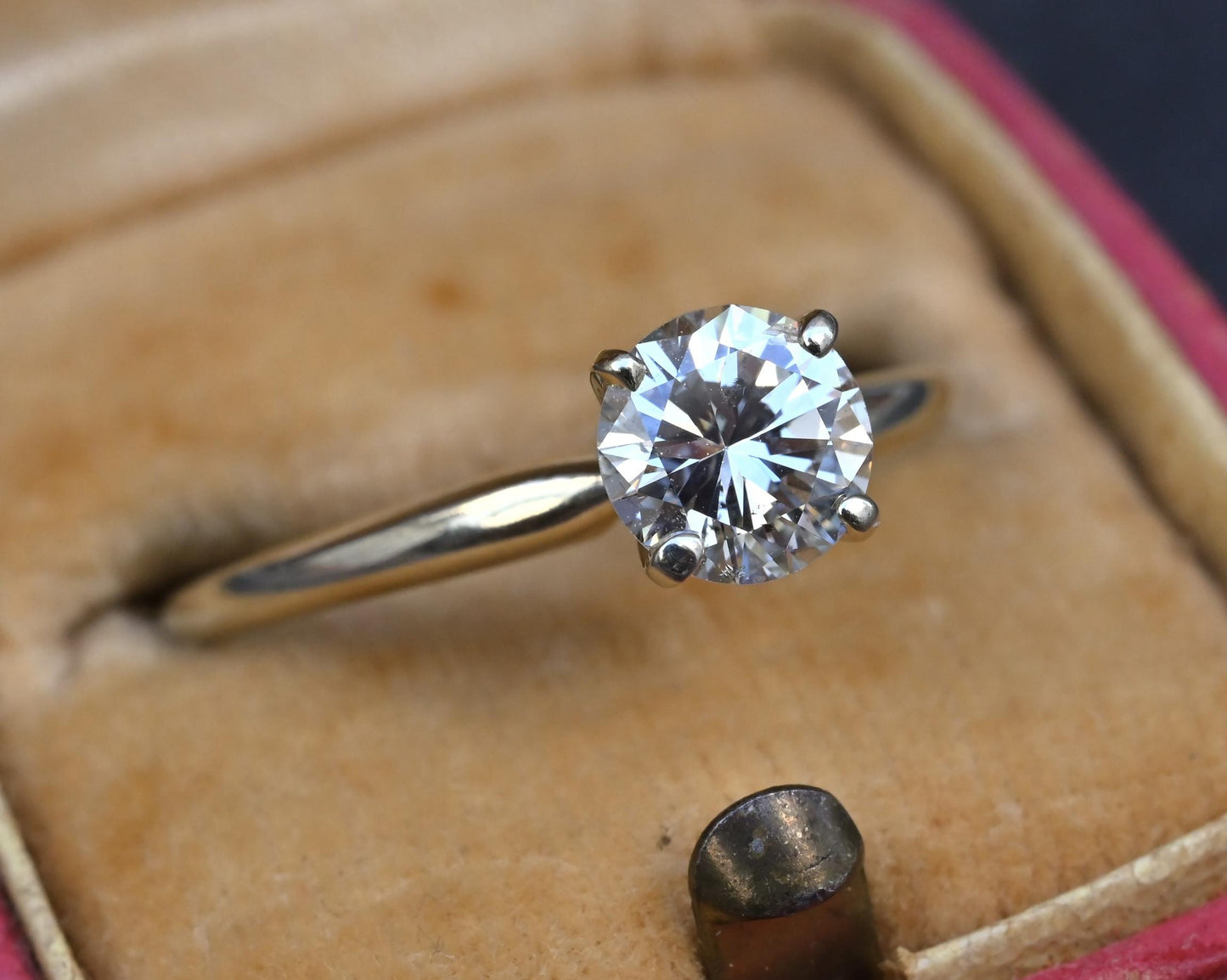 IGI Certified 0.90 CT Natural Diamond Solitaire Engagement Ring 14K Gold Size 9