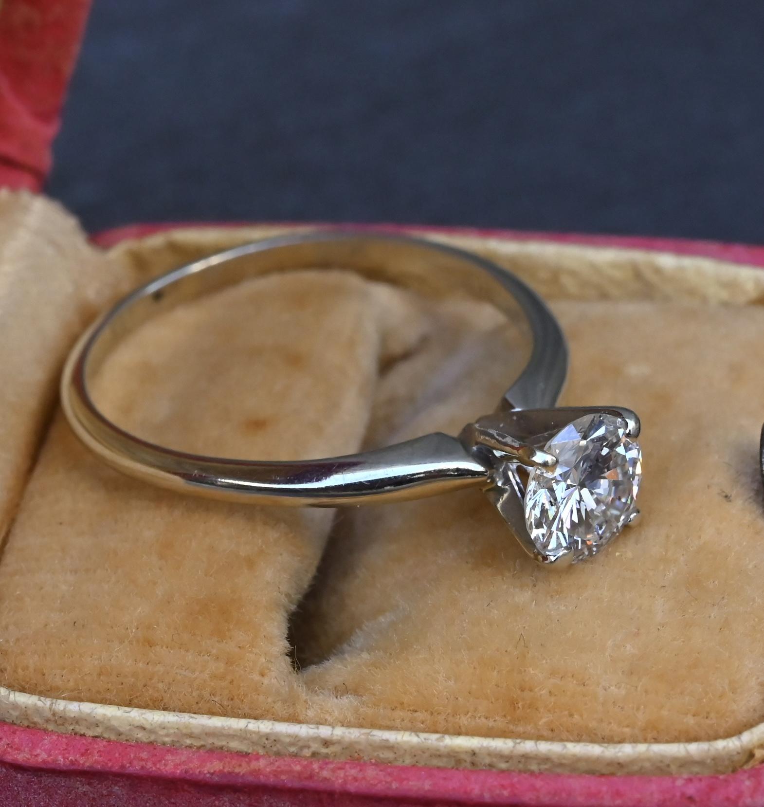 IGI Certified 0.90 CT Natural Diamond Solitaire Engagement Ring 14K Gold Size 9