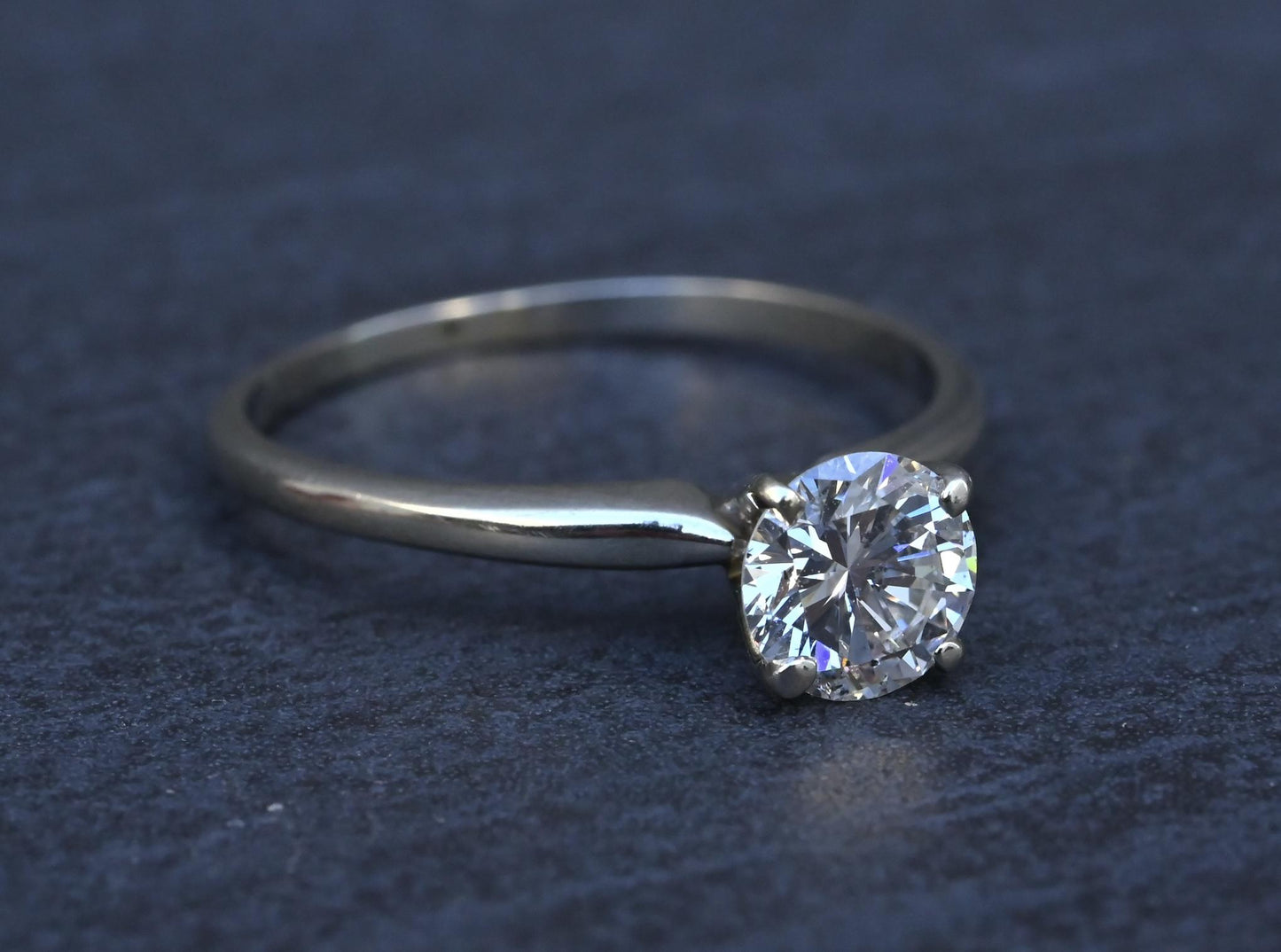 IGI Certified 0.90 CT Natural Diamond Solitaire Engagement Ring 14K Gold Size 9
