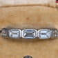 IGI Certified 1.35 CTW Emerald Cut Diamond 5-Stone Band Platinum Ring Size 9