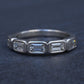 IGI Certified 1.35 CTW Emerald Cut Diamond 5-Stone Band Platinum Ring Size 9