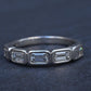 IGI Certified 1.35 CTW Emerald Cut Diamond 5-Stone Band Platinum Ring Size 9