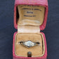Antique Art Deco 14K White Gold 0.25 CT Round Diamond Ring Size 5.75 IGI Cert.