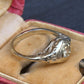 Antique Art Deco 14K White Gold 0.25 CT Round Diamond Ring Size 5.75 IGI Cert.
