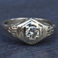 Antique Art Deco 14K White Gold 0.25 CT Round Diamond Ring Size 5.75 IGI Cert.