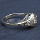 Antique Art Deco 14K White Gold 0.25 CT Round Diamond Ring Size 5.75 IGI Cert.