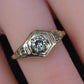 Antique Art Deco 14K White Gold 0.25 CT Round Diamond Ring Size 5.75 IGI Cert.