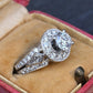 IGI Certified 1.72 CTW Diamond Halo Ring with Kite Side Diamonds Size 5