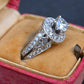 IGI Certified 1.72 CTW Diamond Halo Ring with Kite Side Diamonds Size 5