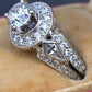IGI Certified 1.72 CTW Diamond Halo Ring with Kite Side Diamonds Size 5