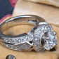 IGI Certified 1.72 CTW Diamond Halo Ring with Kite Side Diamonds Size 5