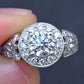 IGI Certified 1.72 CTW Diamond Halo Ring with Kite Side Diamonds Size 5