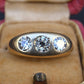 Art Deco 14K Yellow Gold Gypsy 3-Stone Old European Cut Diamond Ring Size 9.5