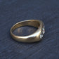 Art Deco 14K Yellow Gold Gypsy 3-Stone Old European Cut Diamond Ring Size 9.5
