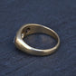 Art Deco 14K Yellow Gold Gypsy 3-Stone Old European Cut Diamond Ring Size 9.5