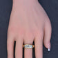 Art Deco 14K Yellow Gold Gypsy 3-Stone Old European Cut Diamond Ring Size 9.5