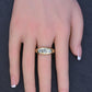 Art Deco 14K Yellow Gold Gypsy 3-Stone Old European Cut Diamond Ring Size 9.5