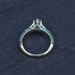 GIA Inscribed 1.02 Carat Marquise Diamond & Green Accent Engagement 14K Ring