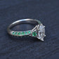 GIA Inscribed 1.02 Carat Marquise Diamond & Green Accent Engagement 14K Ring