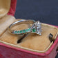 GIA Inscribed 1.02 Carat Marquise Diamond & Green Accent Engagement 14K Ring