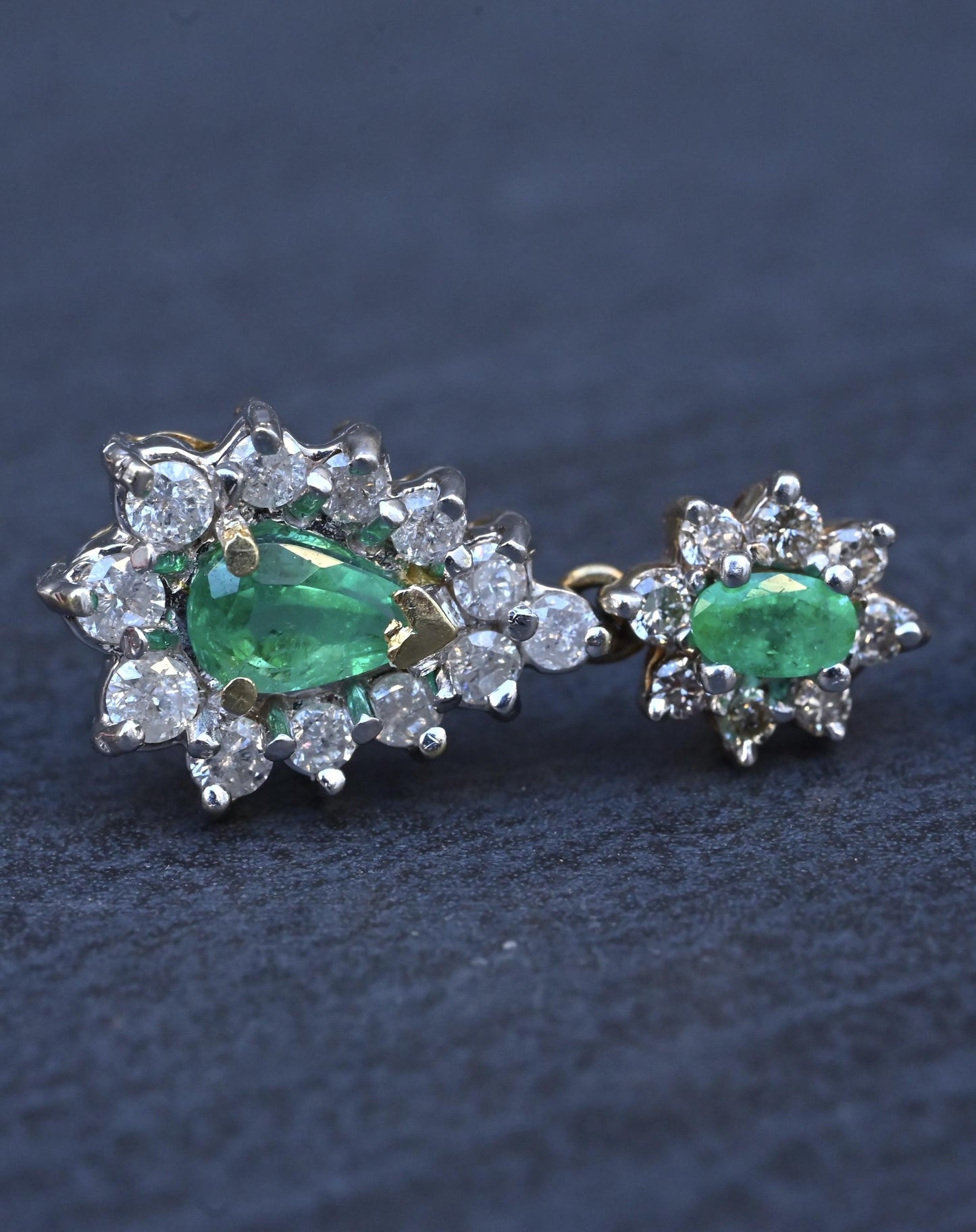 IGI Certified 1.70 CTW Natural Emerald & 2.00 CTW Diamond Drop Earrings in 14K