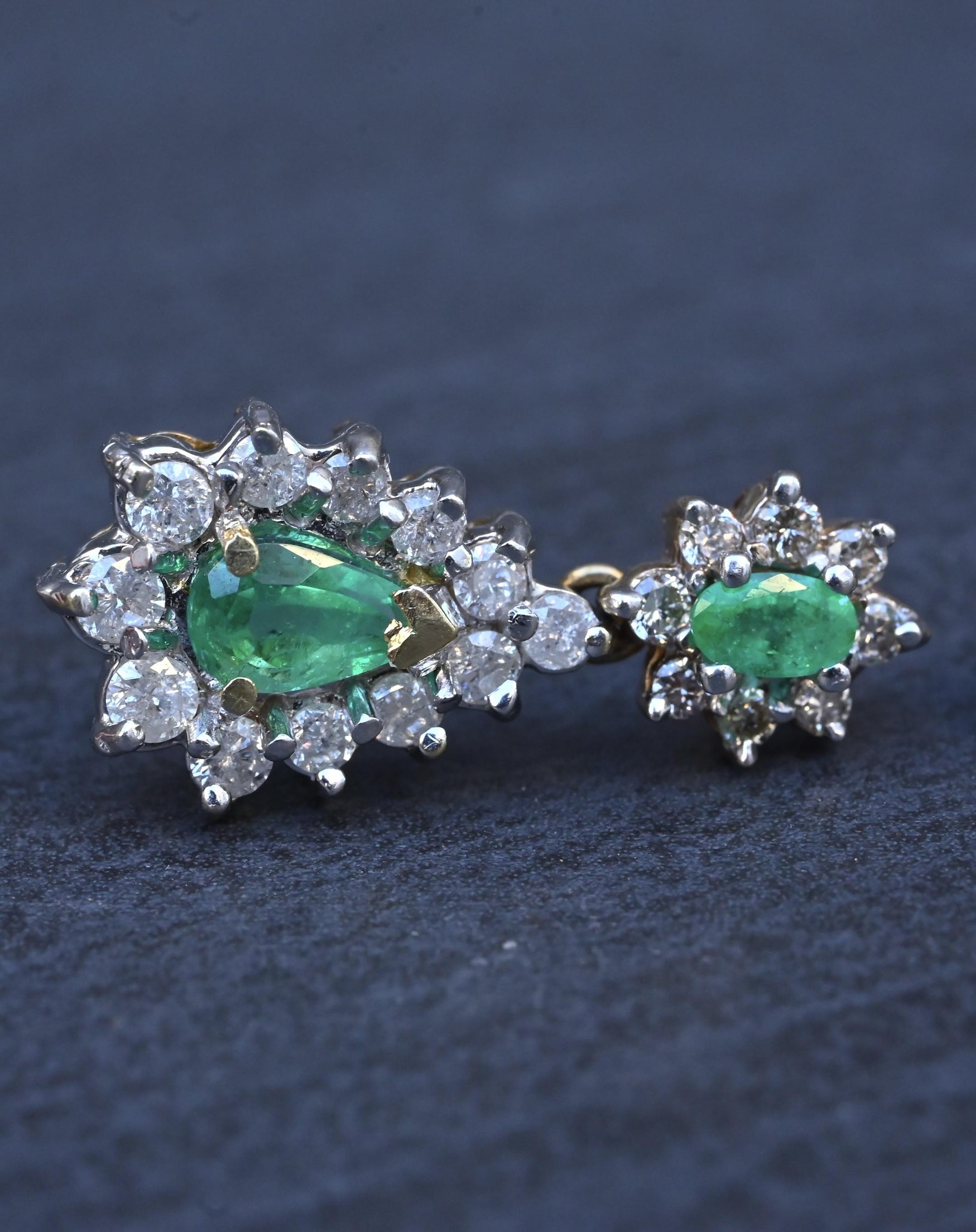 IGI Certified 1.70 CTW Natural Emerald & 2.00 CTW Diamond Drop Earrings in 14K