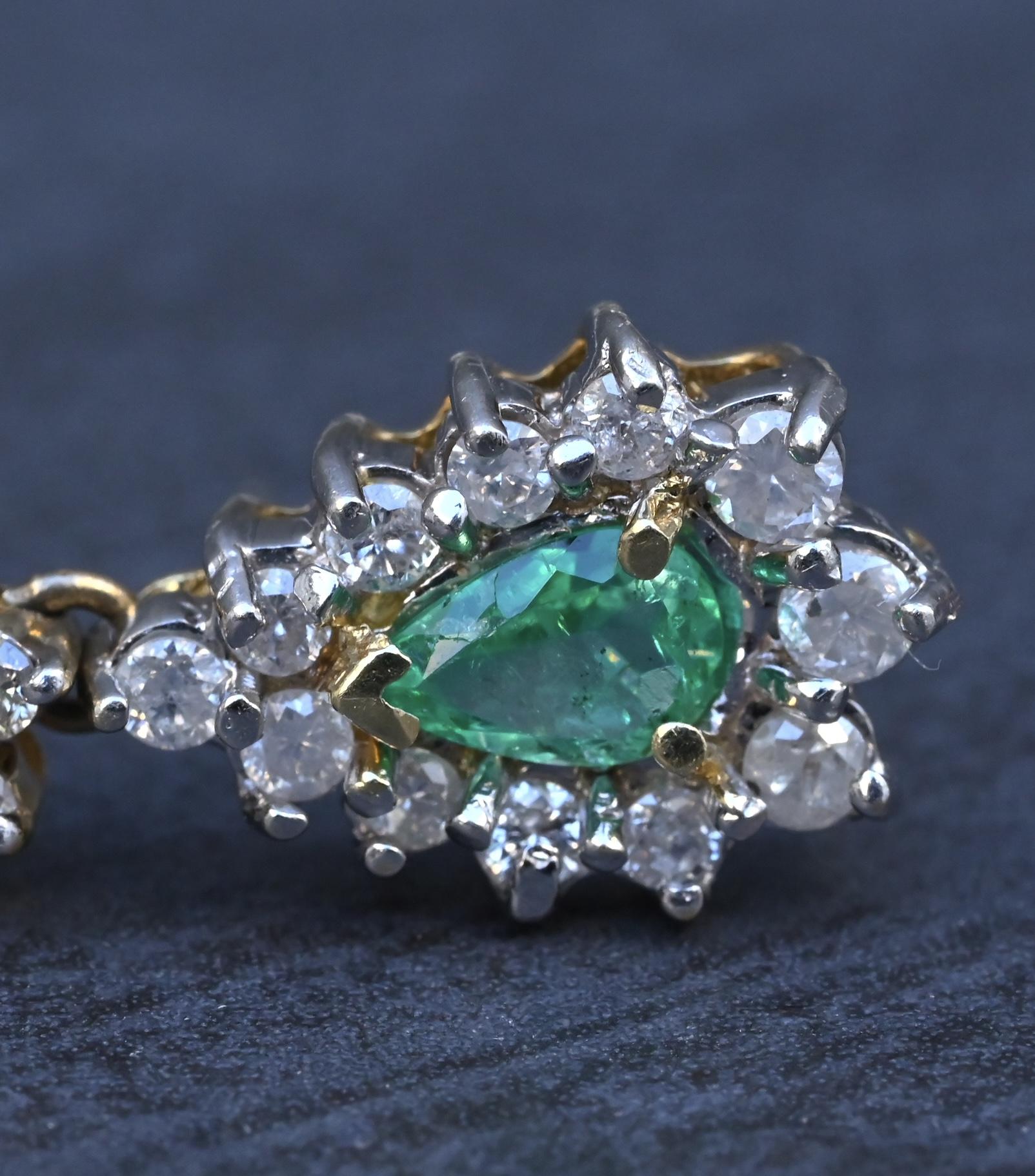 IGI Certified 1.70 CTW Natural Emerald & 2.00 CTW Diamond Drop Earrings in 14K