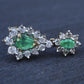 IGI Certified 1.70 CTW Natural Emerald & 2.00 CTW Diamond Drop Earrings in 14K
