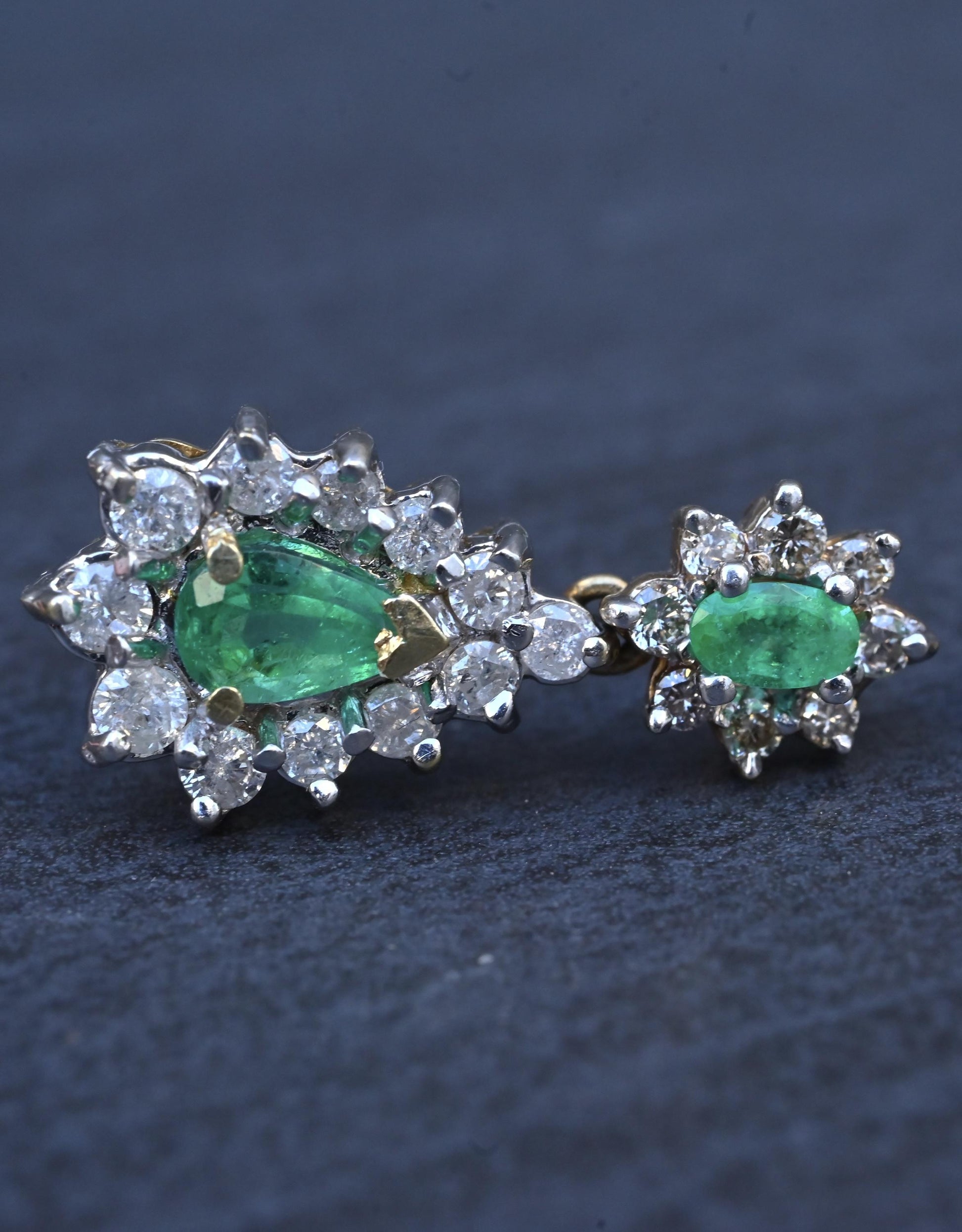 IGI Certified 1.70 CTW Natural Emerald & 2.00 CTW Diamond Drop Earrings in 14K