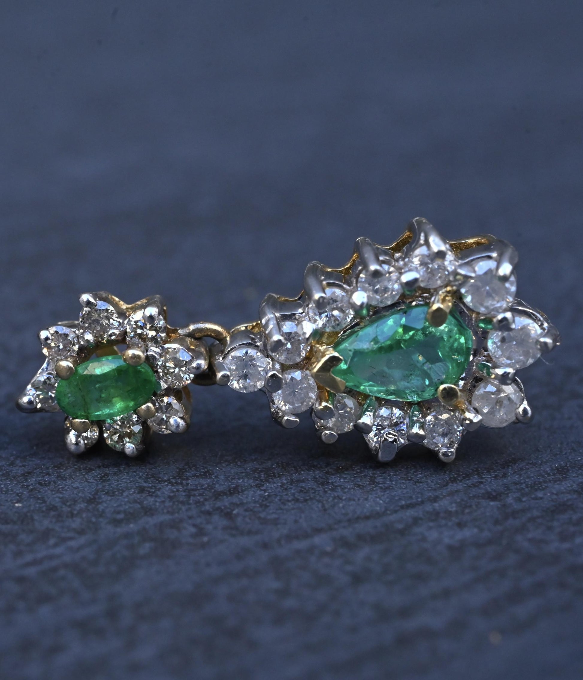IGI Certified 1.70 CTW Natural Emerald & 2.00 CTW Diamond Drop Earrings in 14K