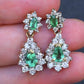 IGI Certified 1.70 CTW Natural Emerald & 2.00 CTW Diamond Drop Earrings in 14K