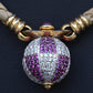 Gianni Bulgari Enigma 18K Gold Diamond Ruby Braided Necklace 2.75 TCW IGI Cert.