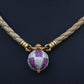 Gianni Bulgari Enigma 18K Gold Diamond Ruby Braided Necklace 2.75 TCW IGI Cert.