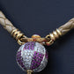 Gianni Bulgari Enigma 18K Gold Diamond Ruby Braided Necklace 2.75 TCW IGI Cert.
