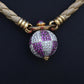 Gianni Bulgari Enigma 18K Gold Diamond Ruby Braided Necklace 2.75 TCW IGI Cert.