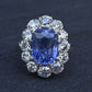 Rare Antique Platinum GIA 8.62ct No Heat Ceylon Sapphire & Old Cut Diamonds