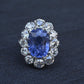 Rare Antique Platinum GIA 8.62ct No Heat Ceylon Sapphire & Old Cut Diamonds