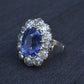 Rare Antique Platinum GIA 8.62ct No Heat Ceylon Sapphire & Old Cut Diamonds