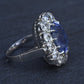 Rare Antique Platinum GIA 8.62ct No Heat Ceylon Sapphire & Old Cut Diamonds
