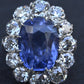 Rare Antique Platinum GIA 8.62ct No Heat Ceylon Sapphire & Old Cut Diamonds