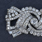 Antique Art Deco 8ctw Old European Diamond Platinum Brooch Pin IGI Certified
