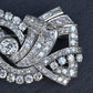 Antique Art Deco 8ctw Old European Diamond Platinum Brooch Pin IGI Certified